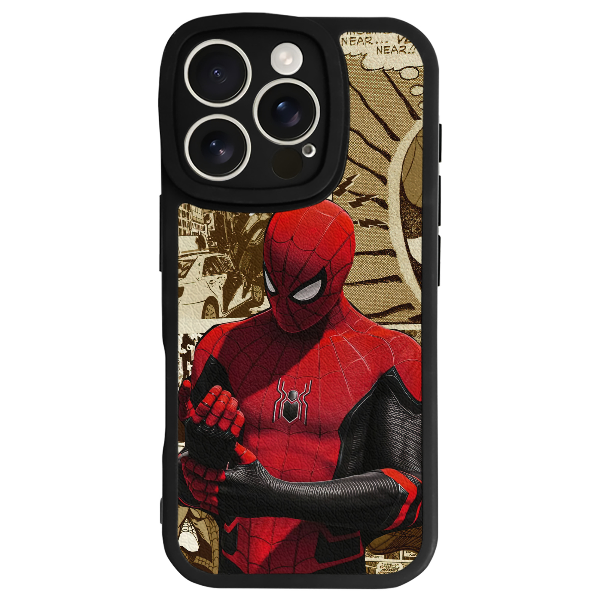 （画像用） Spider Man スパイダーマン 【iPhone 16シリーズ対応】シリコンスマホケース（レザー調） 材質：シリコン